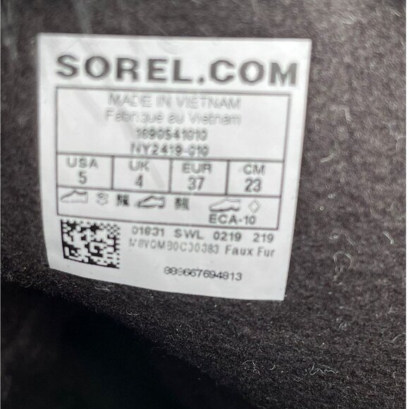 Sorel Girls Tofino II Fur Trim Waterproof Rubber Rain Boots Black Sz 5 - Picture 2 of 12